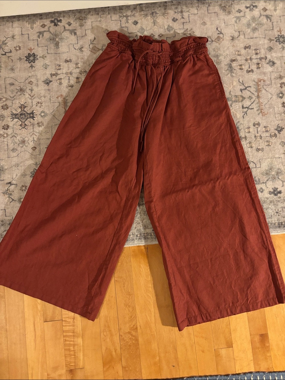 Anthropologie Wide Leg Linen Pants